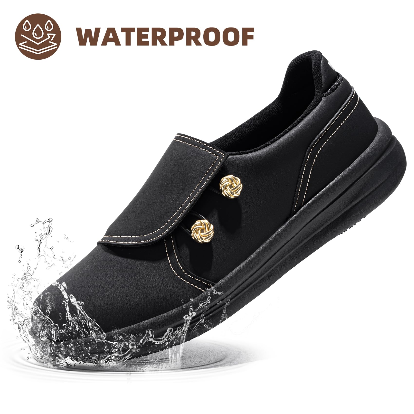 LARNMERN Zapatos de cocina antideslizantes y resistentes al trabajo para