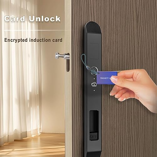 Miniatura 4 de Cerradura inteligente para puertas correderas y ventanas, entrada sin llave 4 en 1 con huella digital, tarjeta, llave mecánica y control de