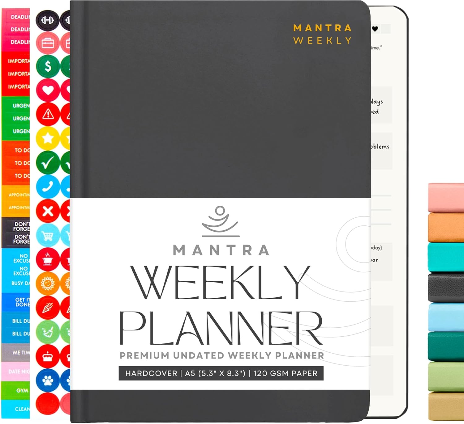 2025 Planner, Daily Journal & Gratitude Journal All-In-One with To Do List, Self Care Prompts & Habit Tracker – 5.8 x 8.3 – Black 2025 Planner, Daily Journal & Gratitude Journal All-In-One with To Do List, Self Care Prompts & Habit Tracker – 5.8 x 8.3 – Black