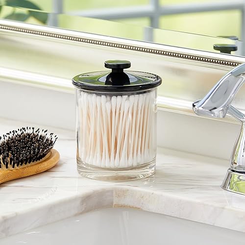 Miniatura 3 de mDesign Pequeños y modernos botes organizadores de almacenamiento de boticario, recipientes acrílicos para baño, soporte de organización