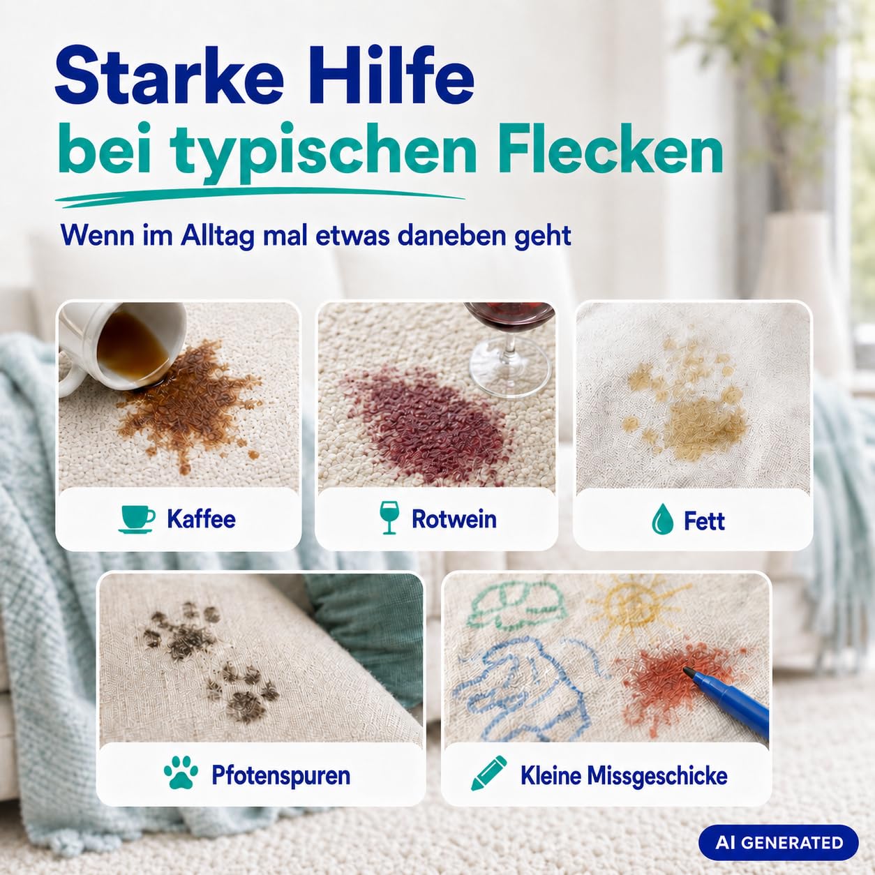 SUPER CLEAN Polster- & Teppichreiniger, 10 l | Ergiebiges Konzentrat gegen Flecken und Gerüche für Sofa, Teppich und Autositze