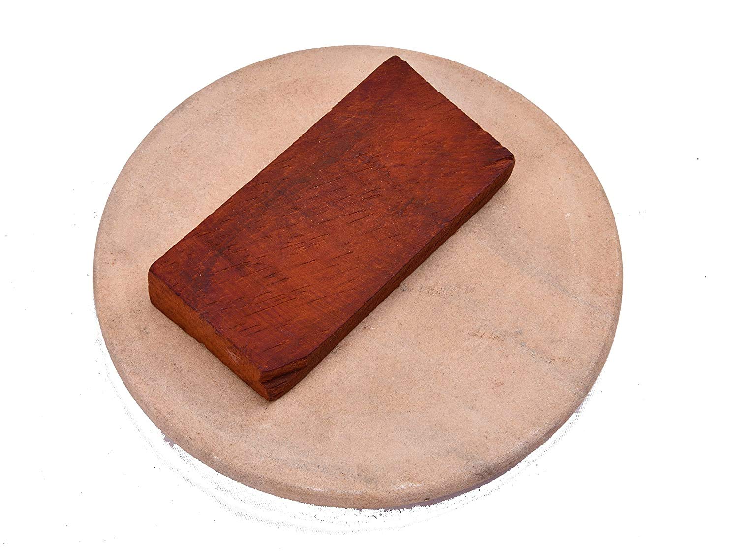 Satisfactory Nation Handmade Sandalwood Rubbing Board Rubbing Stone Chandan Stick Rubbing Stone 6 Inch with Red Chandan Stick 50 Gram