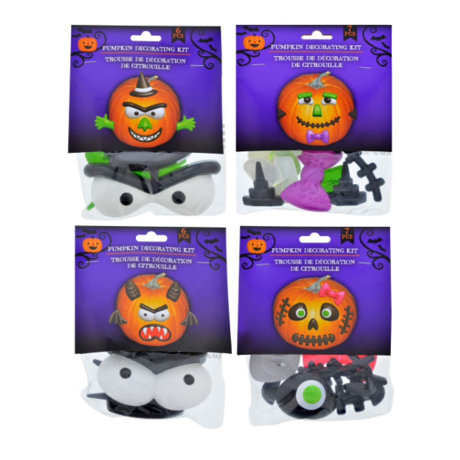 Greenbrier InternationalPumpkin Decorating Kits, 4 Different Sets (Monsters & Witche)