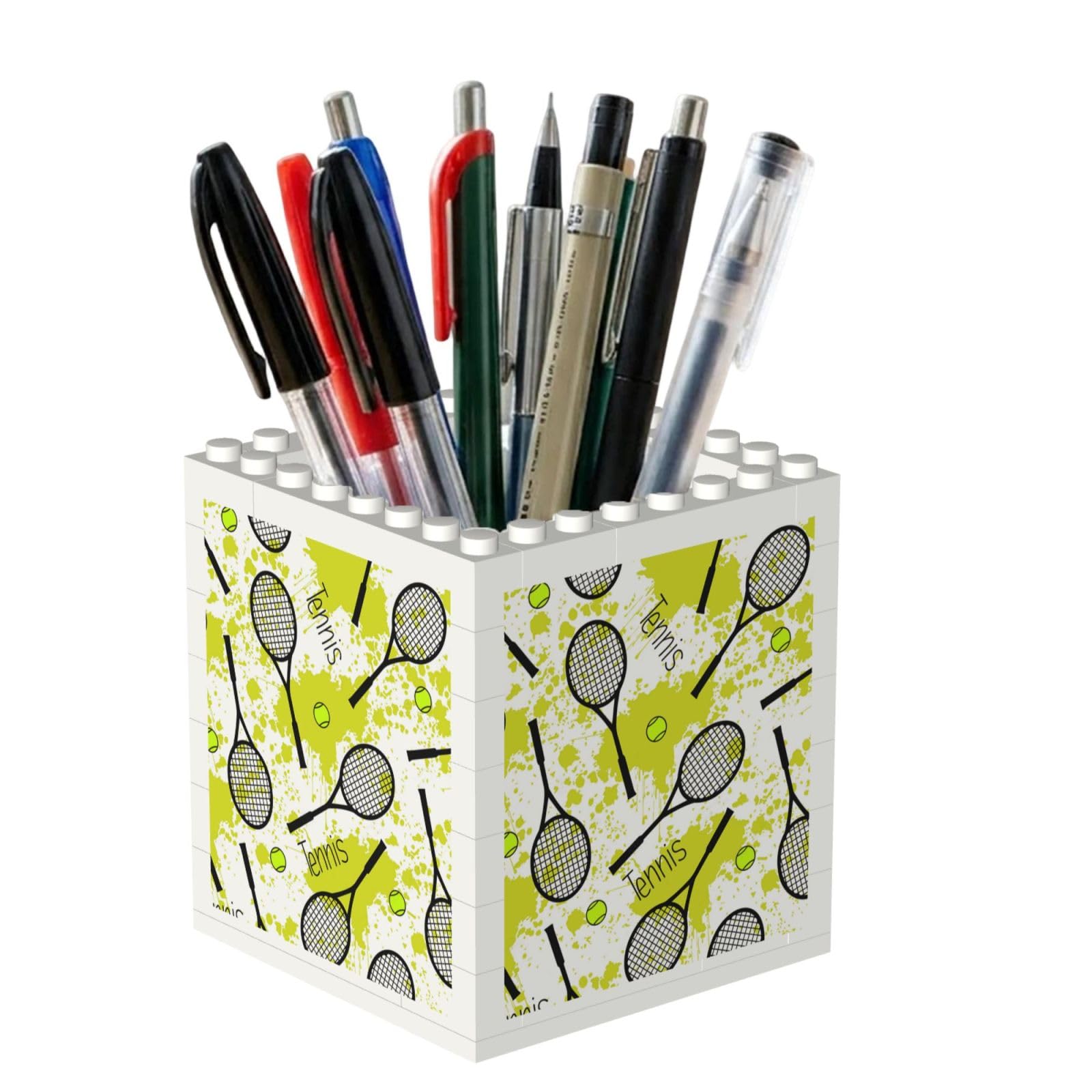 Poadnly Tennis Racket, Pen Pot Pencil Holder for Office Home School, Compact Desk Organiser for Office Stationery
