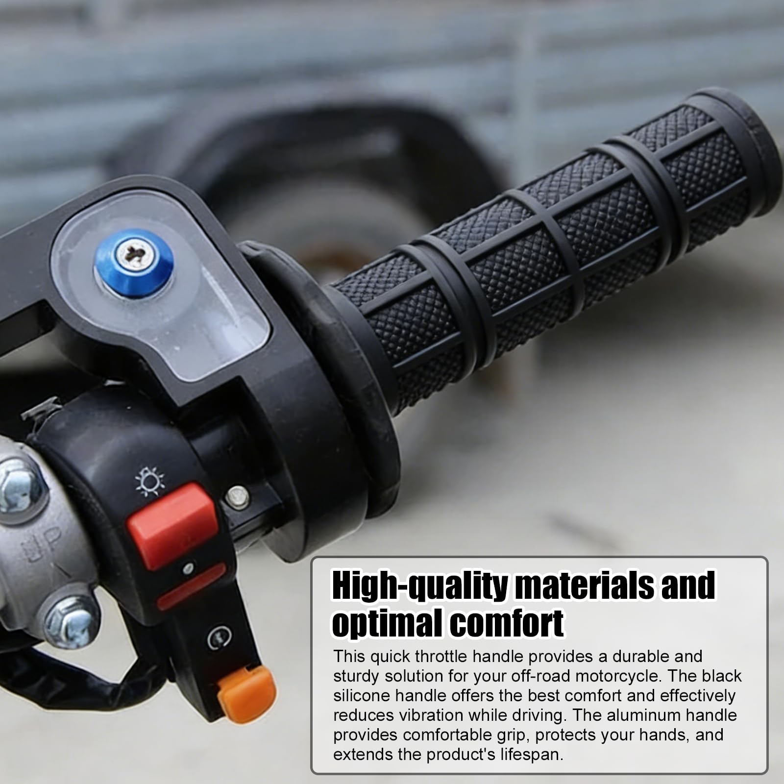 Manopole Dell'acceleratore: Impugnatura per Gas Rapido, Manopole Del Manubrio, Con Cavo Dell'acceleratore, Compatibile Con Moto Da Cross, Pitbike, Quad E Atv 50cc-250cc (Nero)