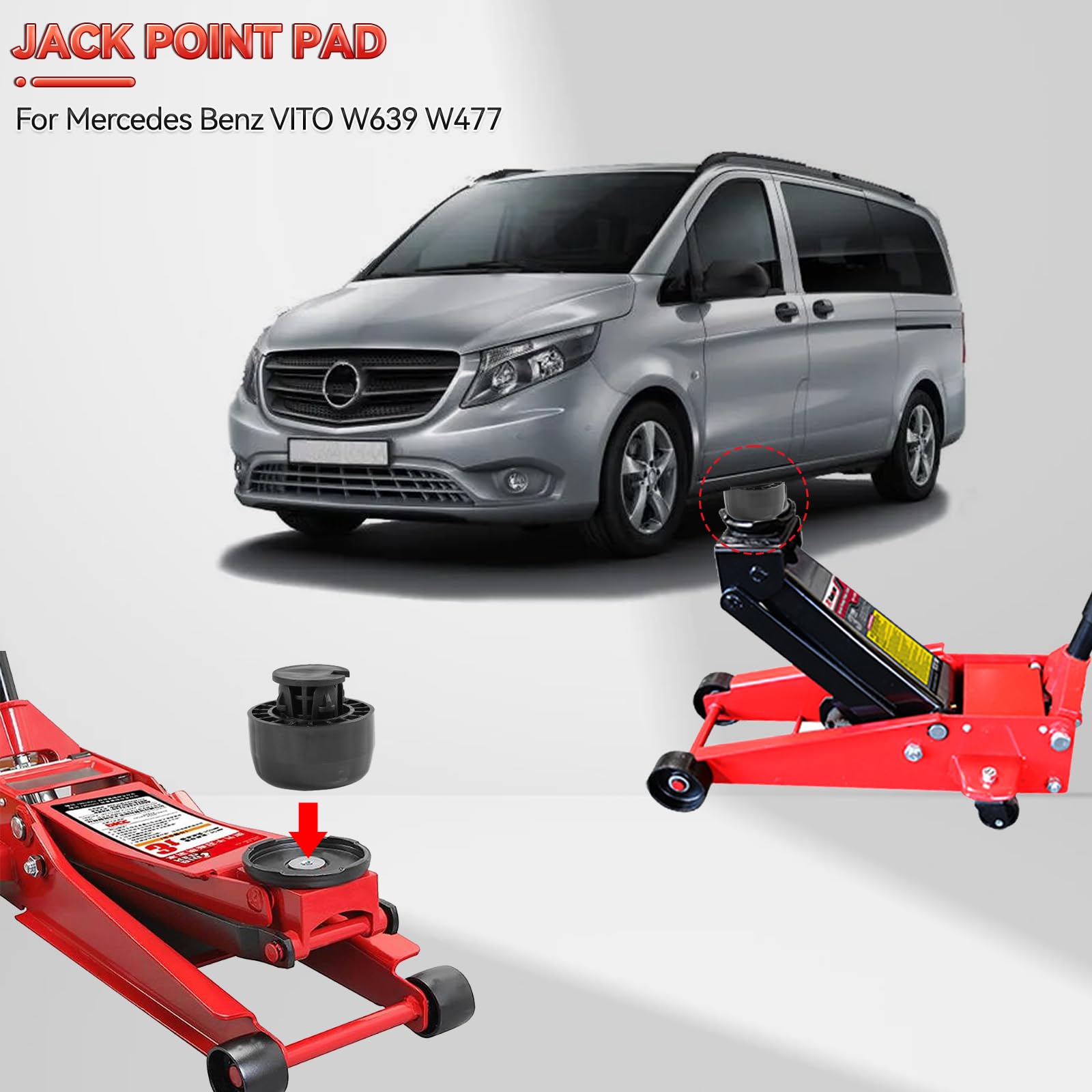 4 pezzi cric in gomma adattatore per cric sollevatore in gomma Jack Pad 6395830046 per Mercedes-Benz Vito W447 W639
