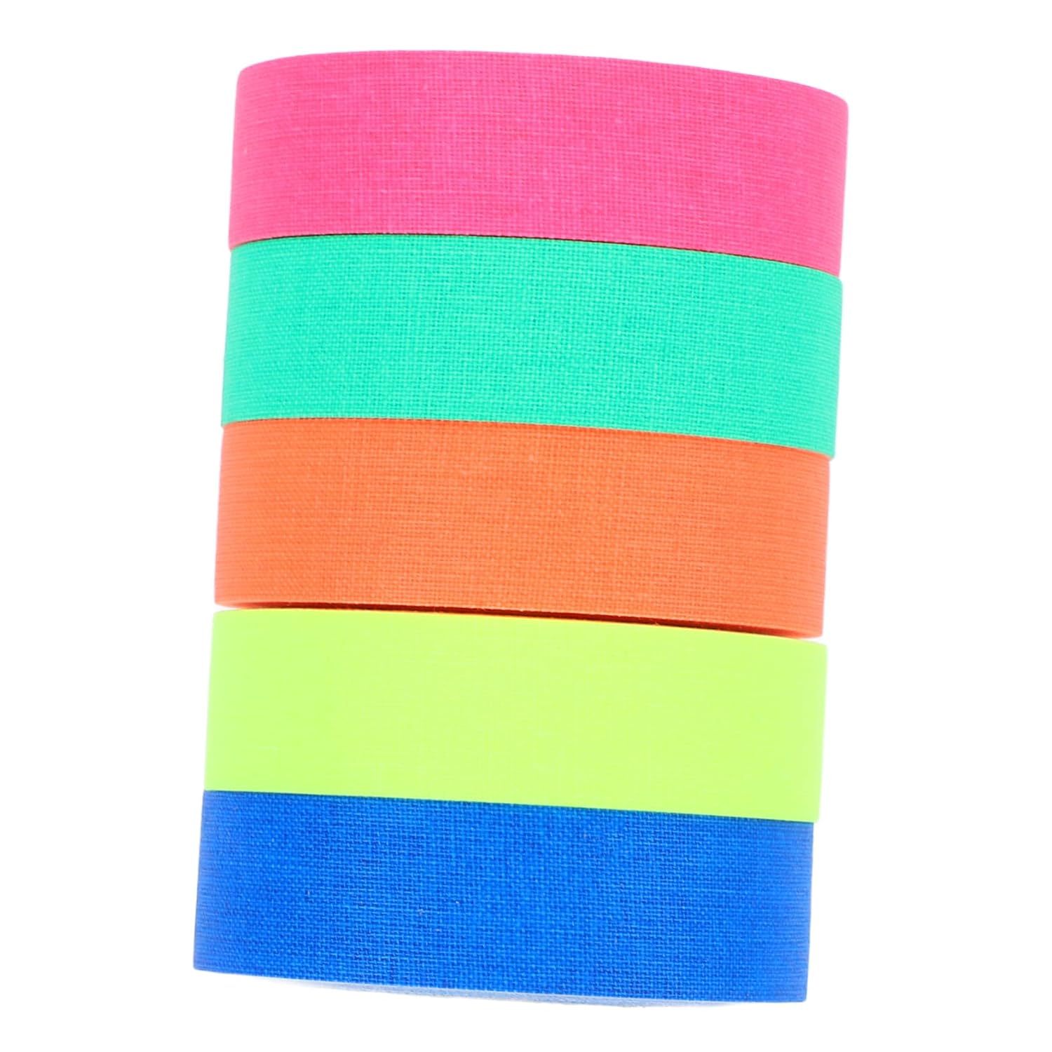 5pcs Glow the Dark Fluorescent Tape Party Decoration Safety Tape for Stage Festival (Blue Green Yellow Orange Pink)