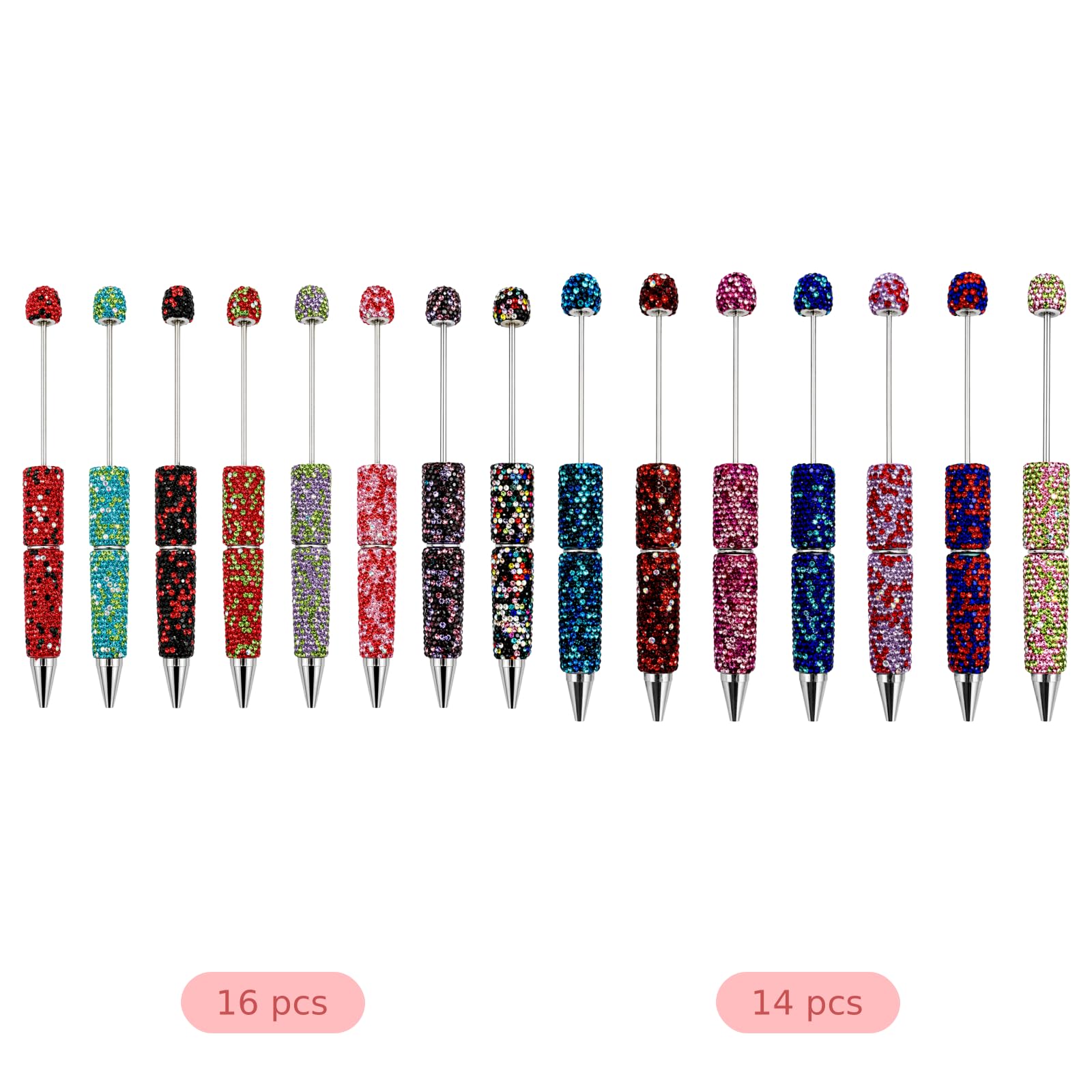 30 penne glitterate con strass, per personalizzazione fai da te, strumenti di scrittura con perline scintillanti per progetti artistici, diari e regali