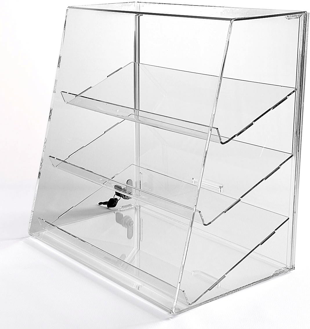 Large Acrylic Case with 3 Angled Shelves & Locking Door - BCAS7