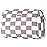 PU Leather Checkered Makeup Bag Travel Cosmetic Bag Organizer Make up Bag with Organization Pockets for Women (Large,Dusty Rose Checkerboard)