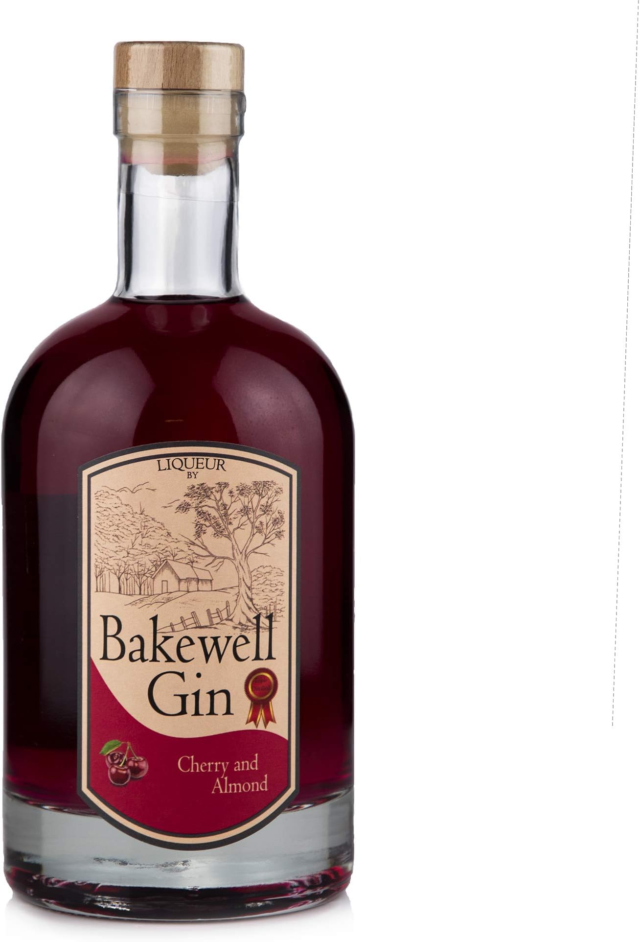 Original Bakewell Gin Distillery - Premium Cherry and Almond Gin Liqueur - 20% ABV - Hand Distilled in Britain - Cardamom, Hibiscus and Juniper Notes - 70cl Bottle