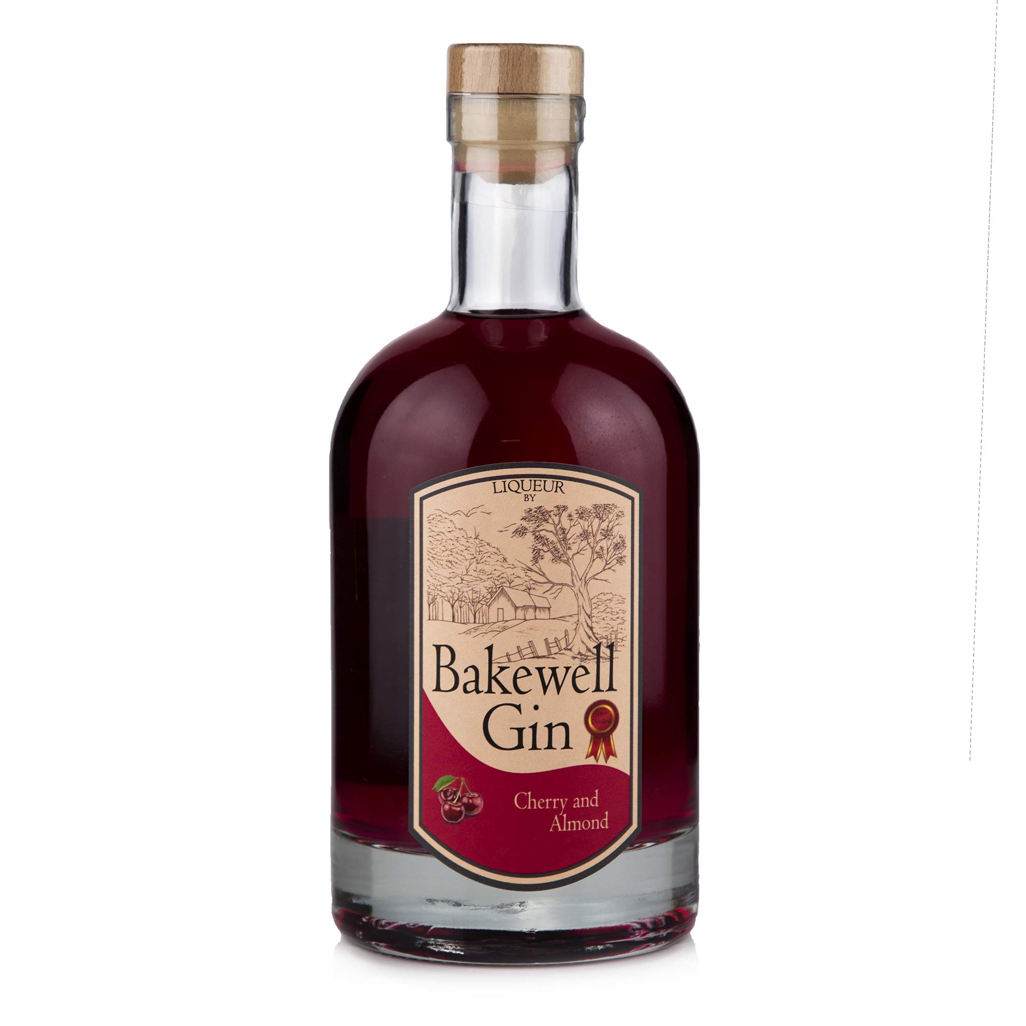 Original Bakewell Gin Distillery - Premium Cherry and Almond Gin Liqueur - 20% ABV - Hand Distilled in Britain - Cardamom, Hibiscus and Juniper Notes - 70cl Bottle