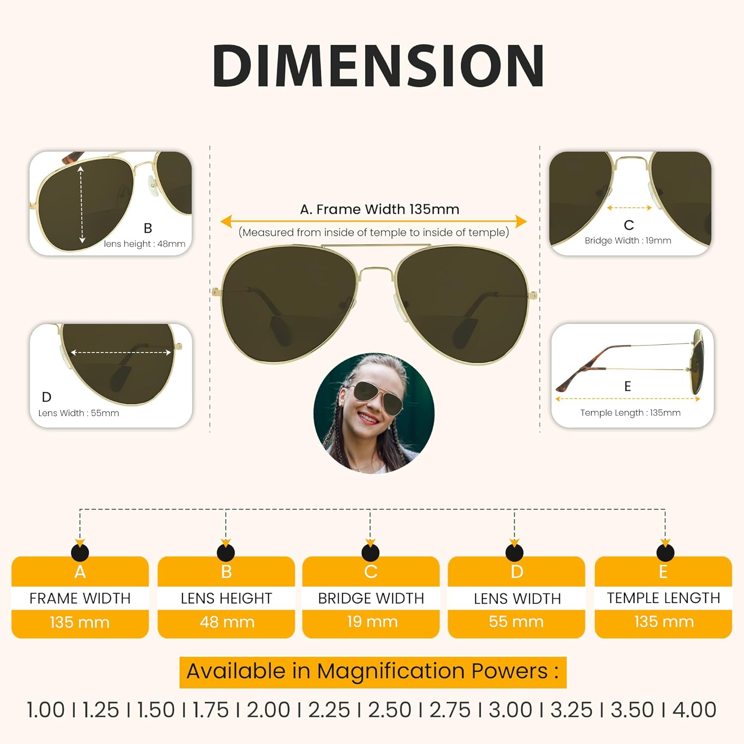 proSPORT Aviator Bifocal Sunglass Reader Men Women Brown Smoke Lens