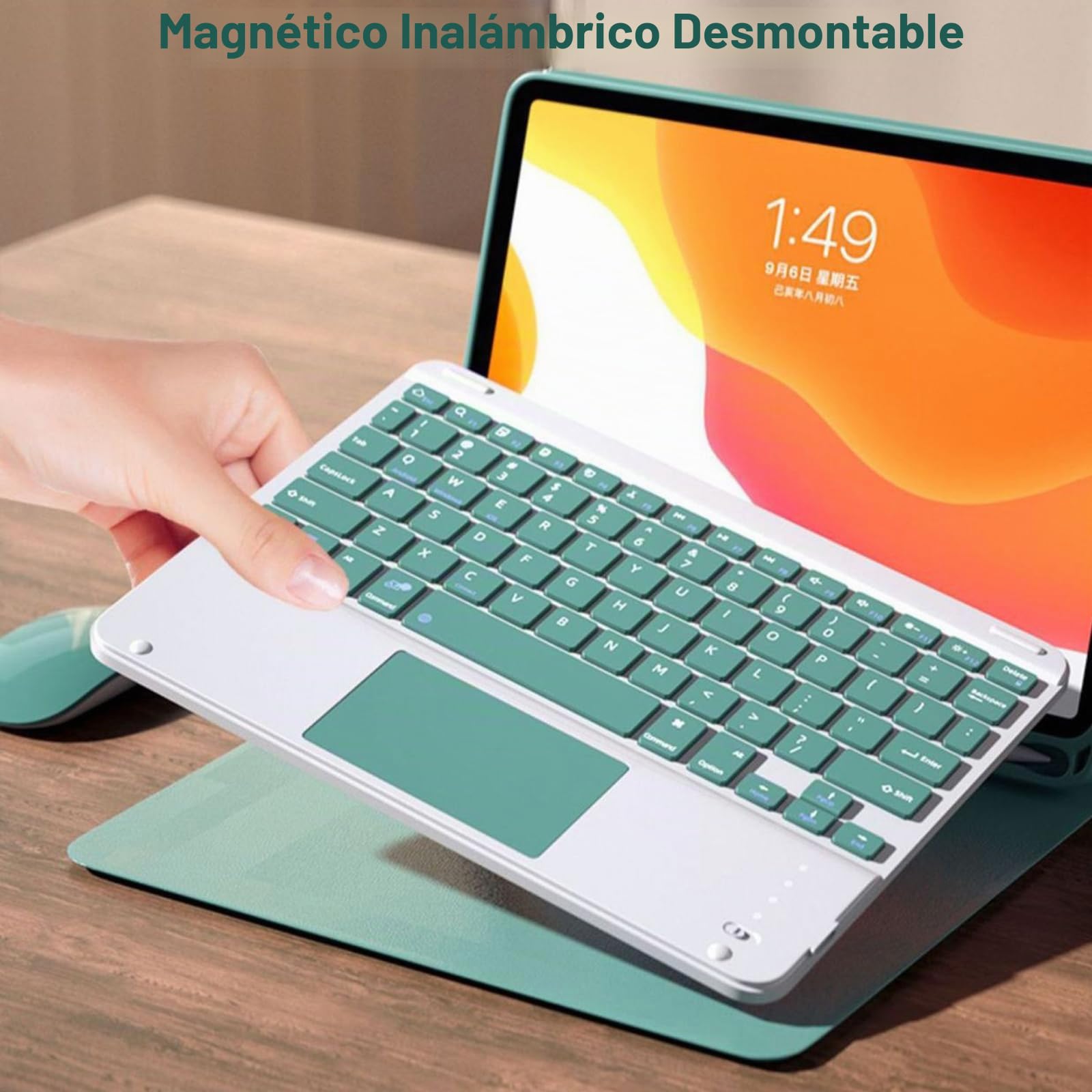 Funda con Teclado para iPad Air 11 Pulgadas (M3/M2, 2025/2024)/Pro 11 Pulgadas (1ª, 2ª, 3ª, 4ª generación)/Air 5ª 4ª generación, Contiene Ñ, Teclado Inalámbrico Magnético Desmontable,Púrpura
