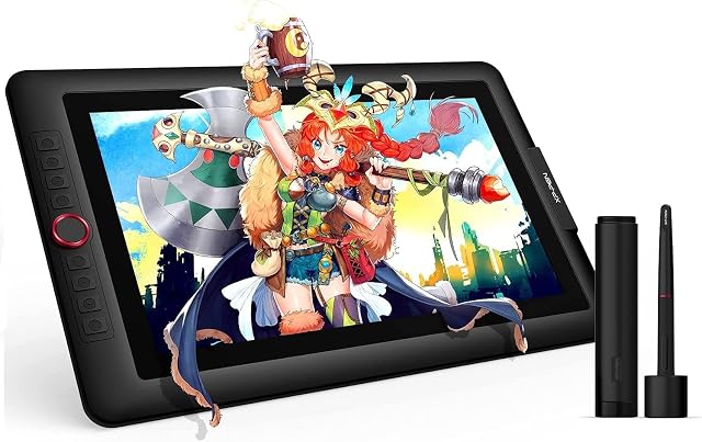 15.6" Drawing Tablet with Screen XPPen Artist 15.6 Pro Tilt Support Graphics Tablet Full-Laminated Red Dial (120% sRGB) Drawing Monitor Display 8192 Levels Pressure Sensitive & 8 Shortcut Keys