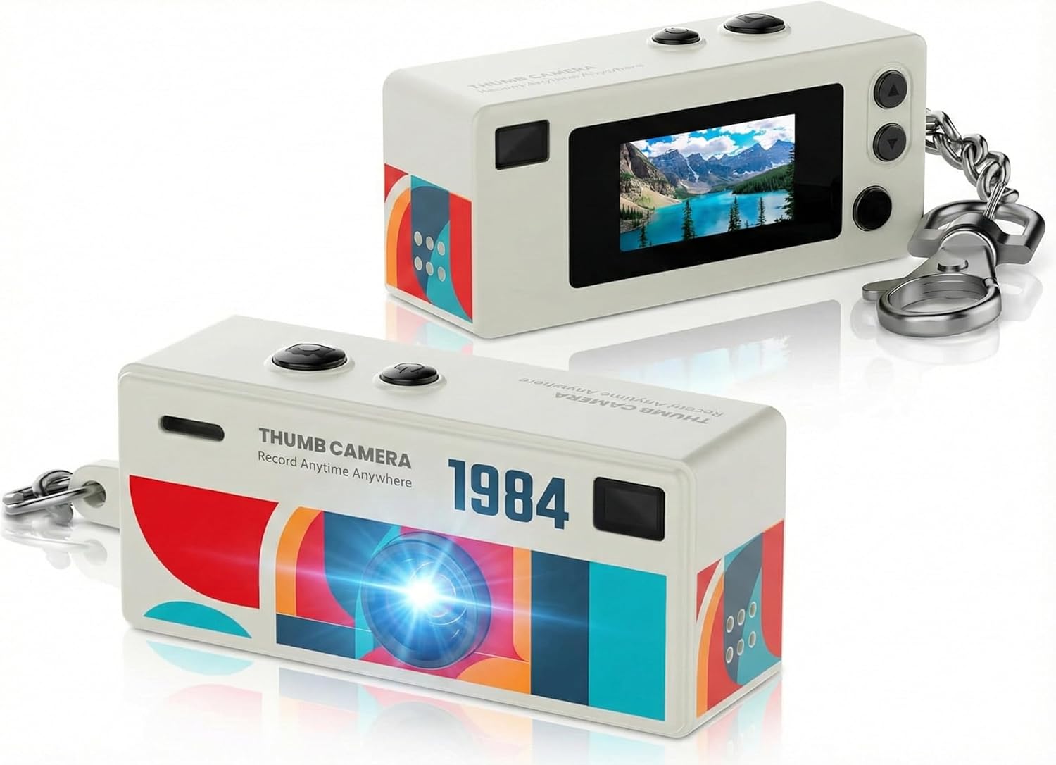 Mini Digital Camera Keychain - 1080P Retro Video Recorder with 0.96" LCD Screen, 130° Wide Angle Lens, Y2K Style Bag Charm Camera for Teens and Adult, Birthday Gift (Yellow)