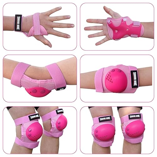 Miniatura 71 de Rodilleras para niños/jóvenes, coderas, muñequeras 3 en 1, juego de protección, para patines de 3 a 15 años, ciclismo, patinaje en línea, monopatín