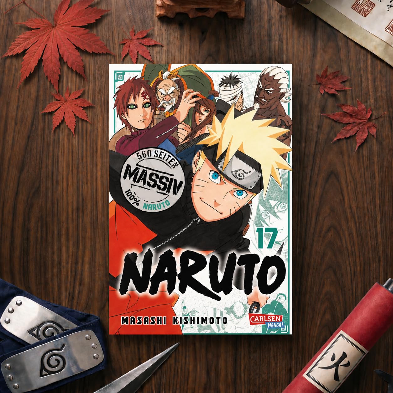 Masashi Kishimoto - Naruto Massiv Manga Set Band 17-20 - Originalserie auf Deutsch voller Ninja Action & Abenteuer Anime Bücher Bundle - Shonen Comic Sammelbandausgabe mit exklusivem Lesezeichen