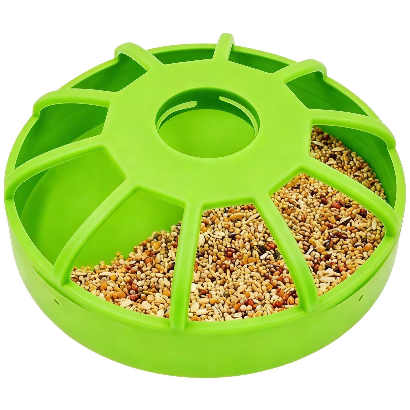 Mangiatoia per Pollame - Rotonda Antirovesciamento Alimentazione Antiscivolo - Dispenser Cibo per Uccelli e Mangiatoia per Polli | per Pappagalli Pappagallini Piccioni Quaglie Anatre Pollaio Giardino