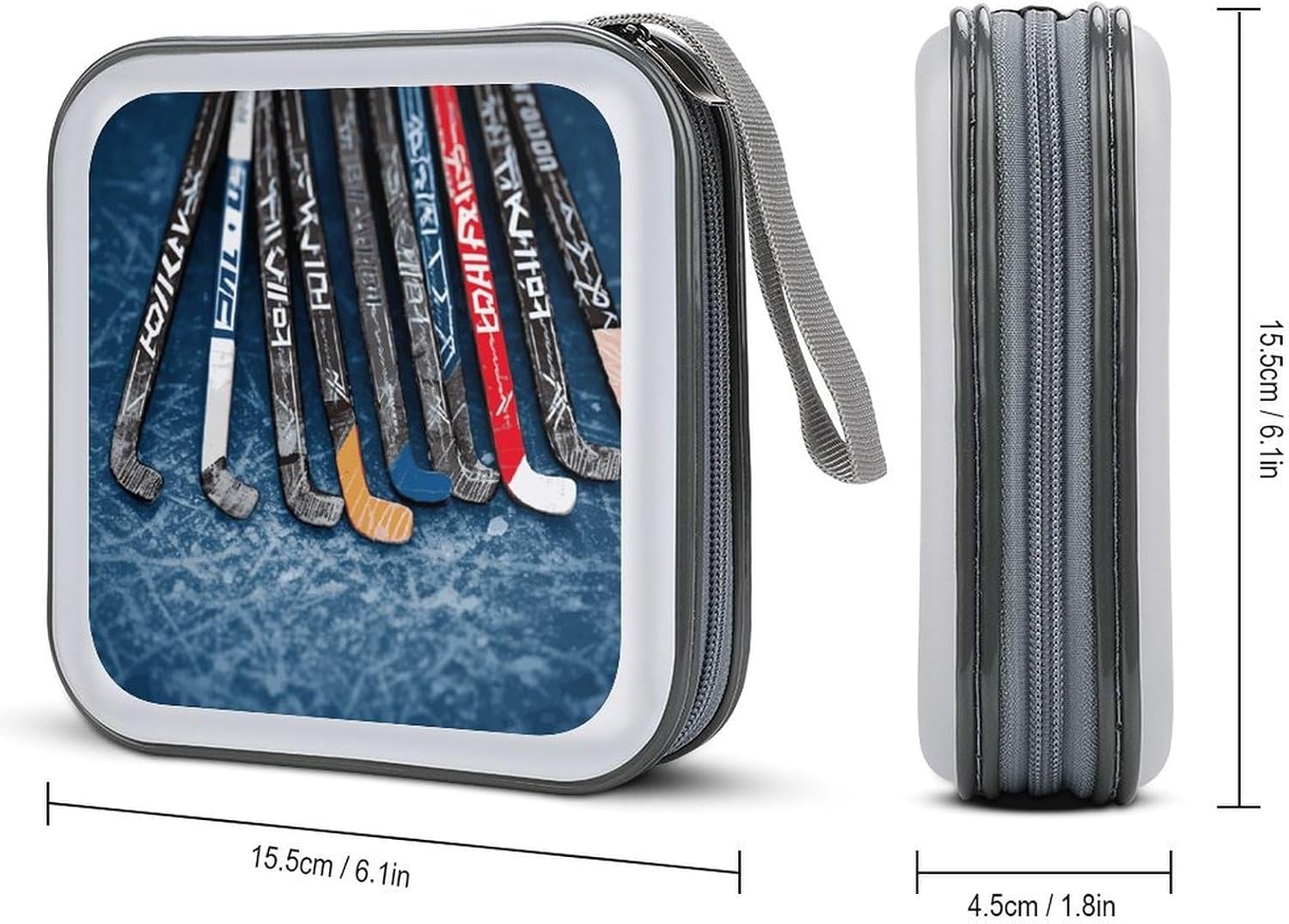 Ice Hockey Sticks DVD Case 40 Capacity Protective Storage Organizer Binder Booklet Album Portable Disc Wallet Car CD Disk Holder Hard Plastic CD Cases CD DVD Case Holder