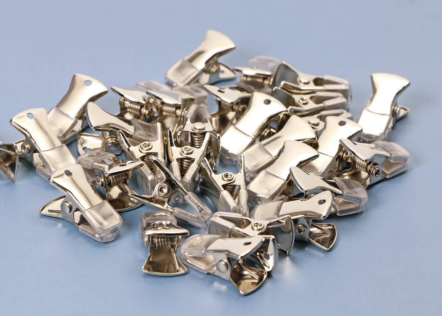 ONLYKXY 30 Pieces 20x6mm Silver Metal Small Clip, DIY Non-Slip Sweater Alligator Clamps Flat Mouth Clip ID Badge Holders Lanyards Clothing Glasses Accessories - Image 6