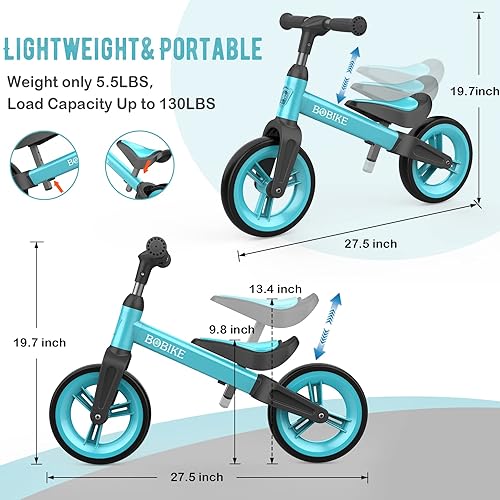 Miniatura 4 de Bicicleta de equilibrio para niños de 1 a 4 años, asiento ajustable y manillar sin pedal, bicicleta de entrenamiento sin pedales, el mejor regalo