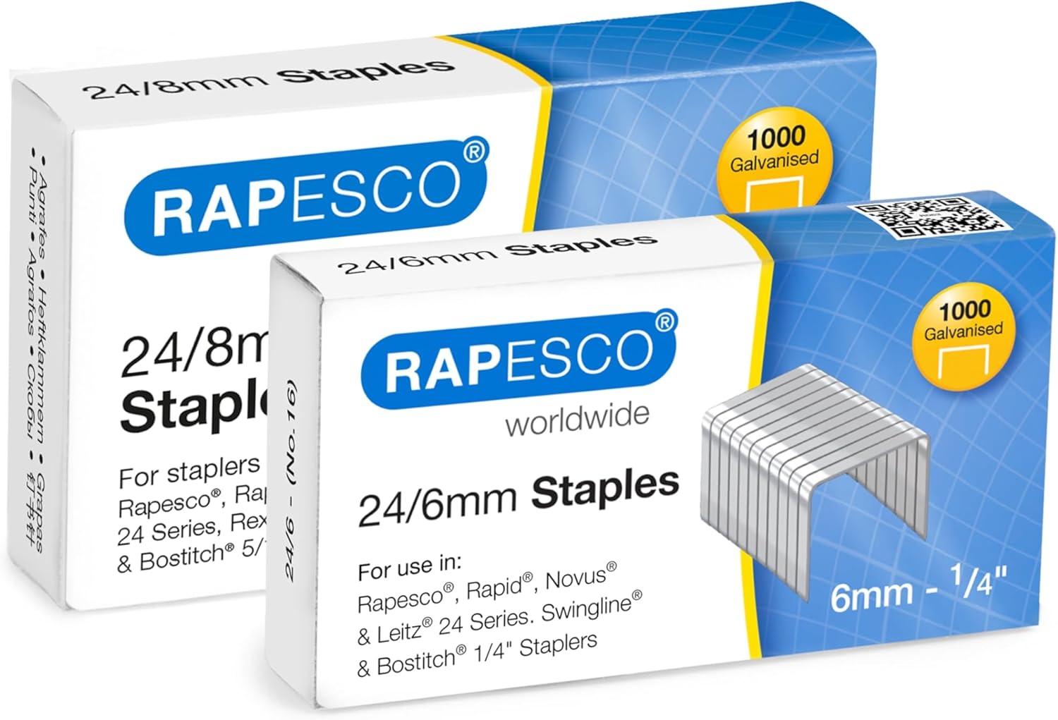 Rapesco 1466 ECO Luna Less Effort Stapler with 2000 Staples, 50 Sheet Capacity, Black