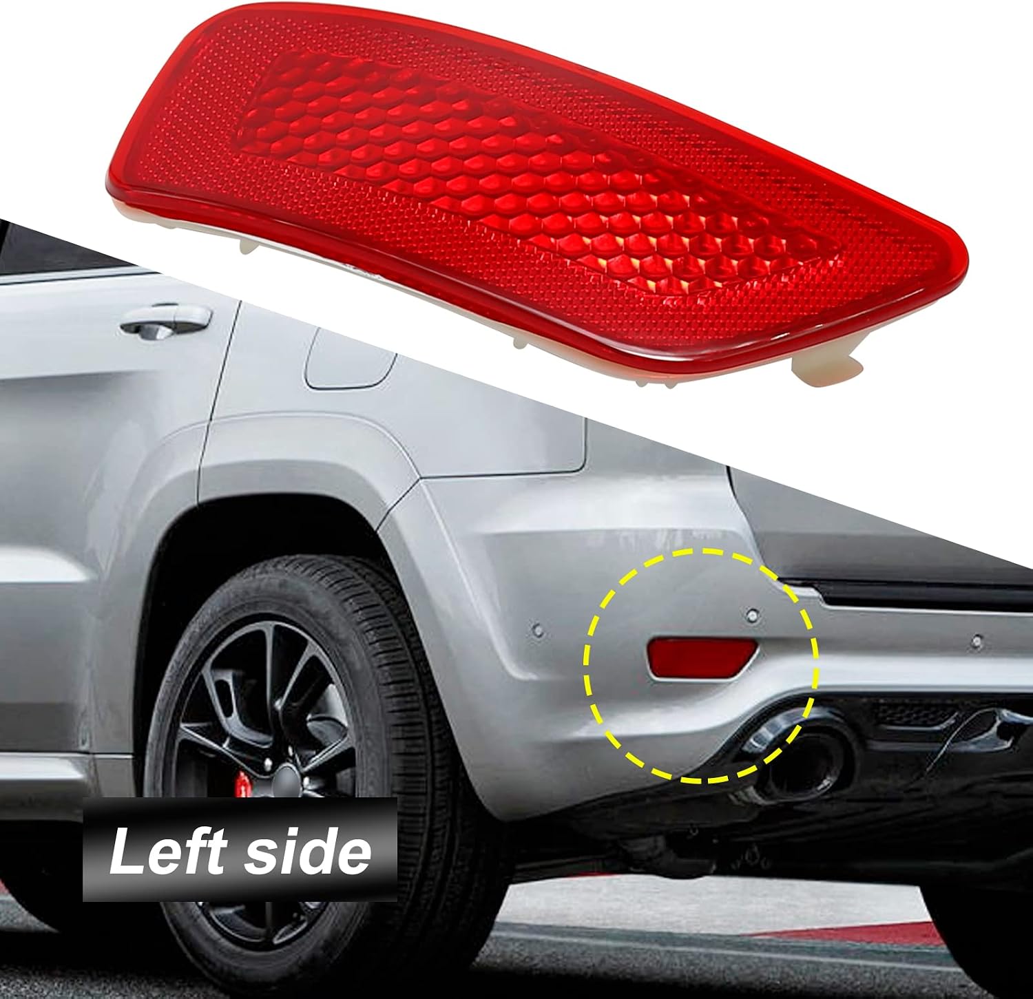 57010721AC Rear Bumper Trim Reflector Lights Replacement for Jeep Grand Cherokee Dodge Journey 2011-2021 Rear Left Side