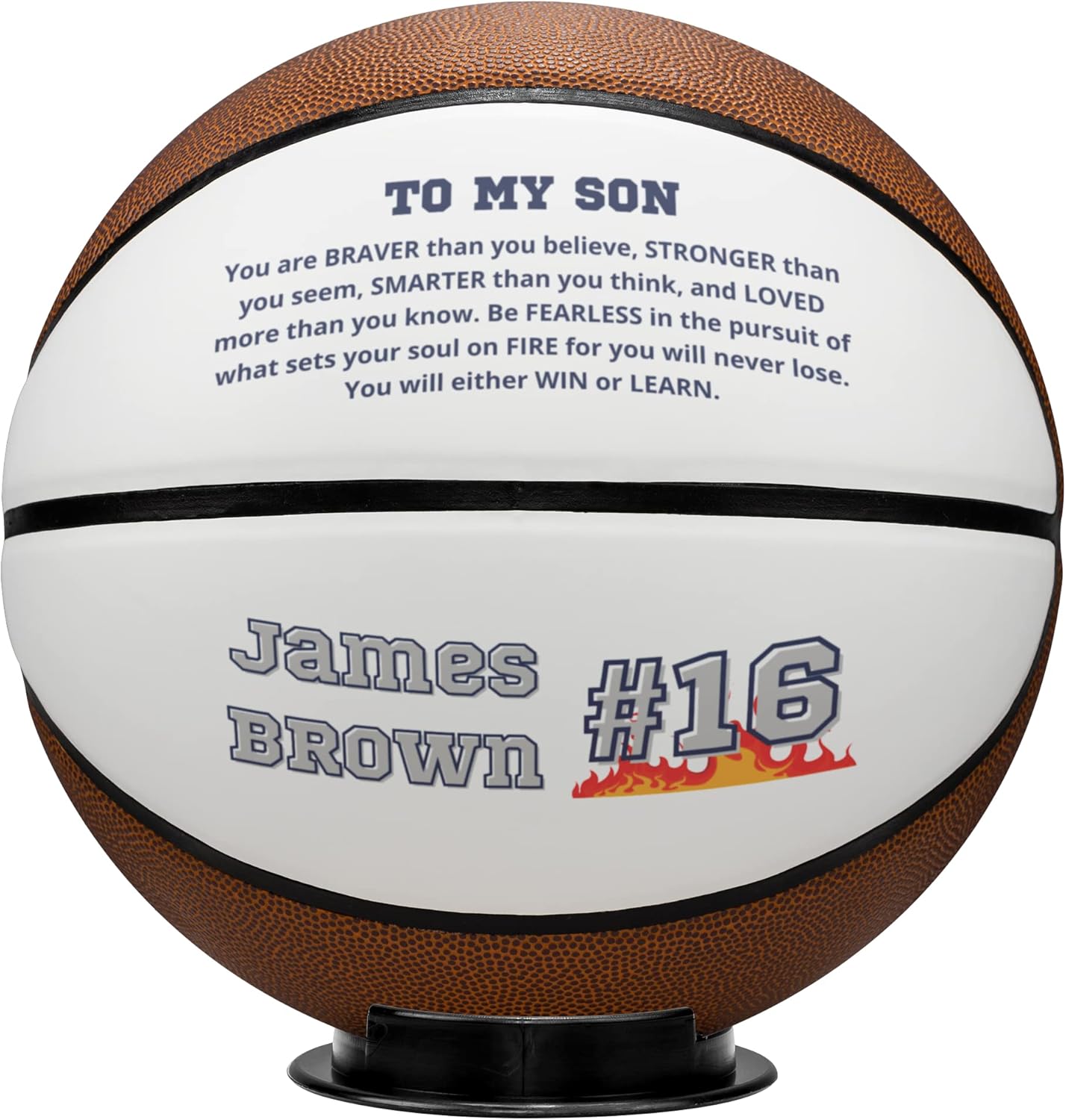 Personalized Basketball Message for Sports Fans Grandson from Grandma Grandpa Customized To My Son Basketball Game Accessories for Son Nephew from Dad Mom Custom Sports Ball Fans Accessories