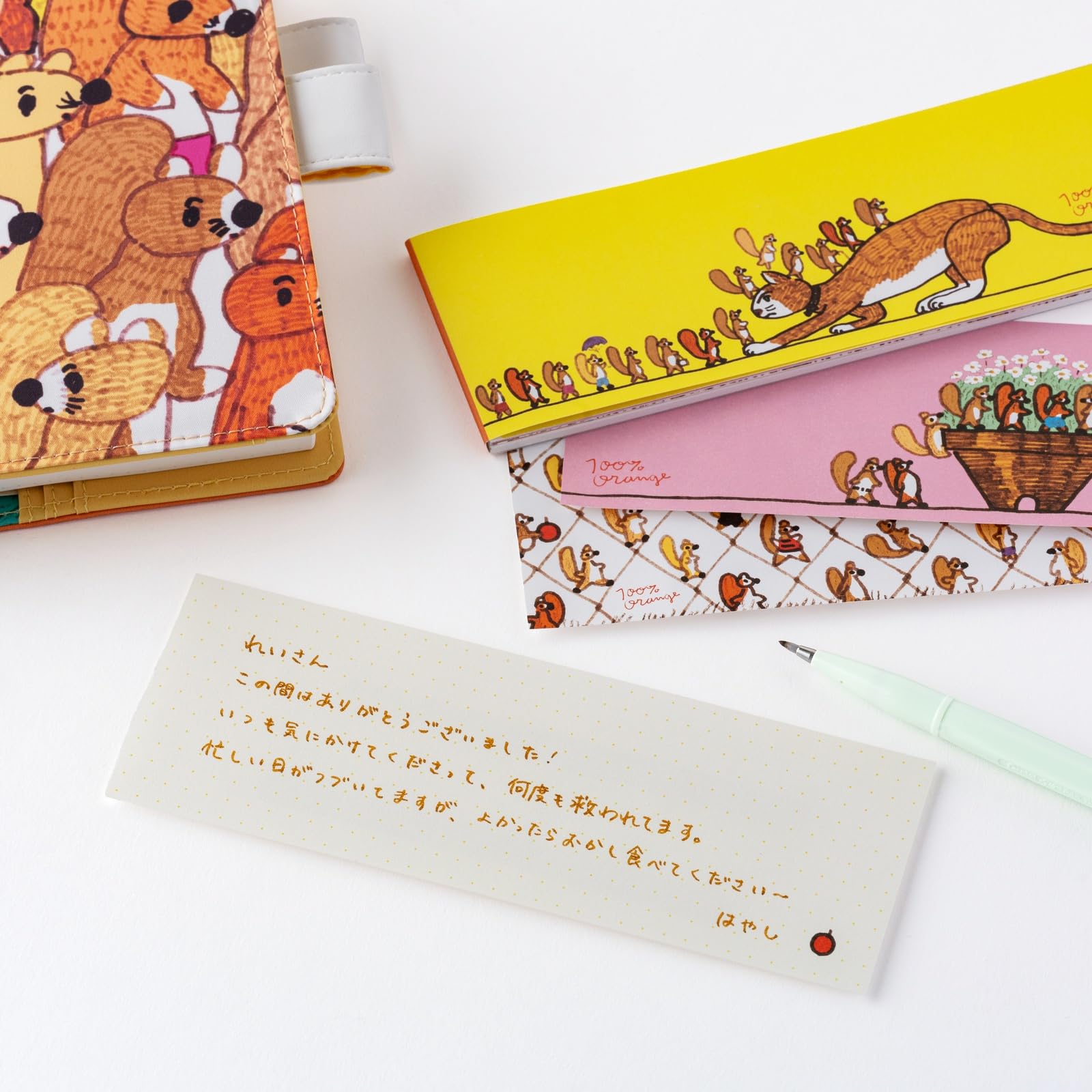Amazon | ほぼ日手帳 100%ORANGE/りすのおひっこし一筆箋 手帳