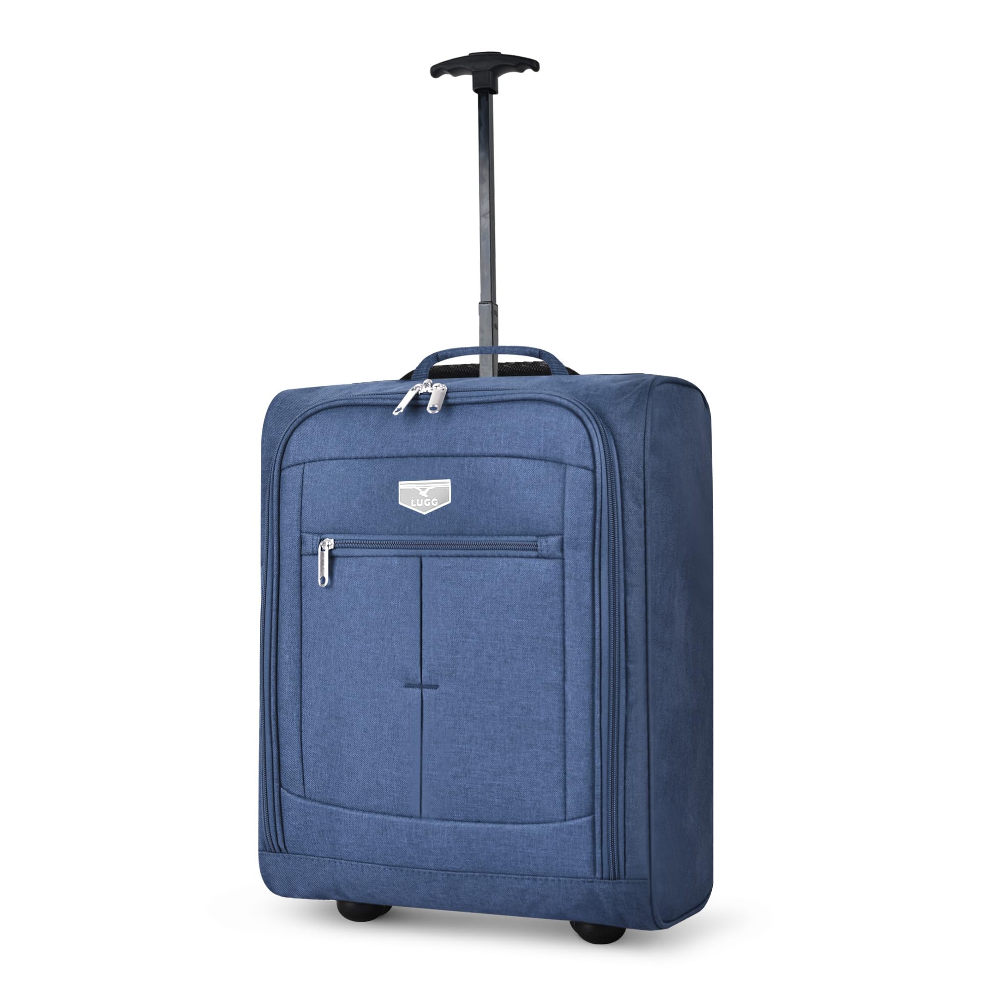 LUGG Cabin Size Lightweight Luggage - Durable 600D Polyester Snowflake Push Up Trolley - Solid Wheels - Easyjet, Ryanair, British Airways - Airway Locker (55x40x20cm)