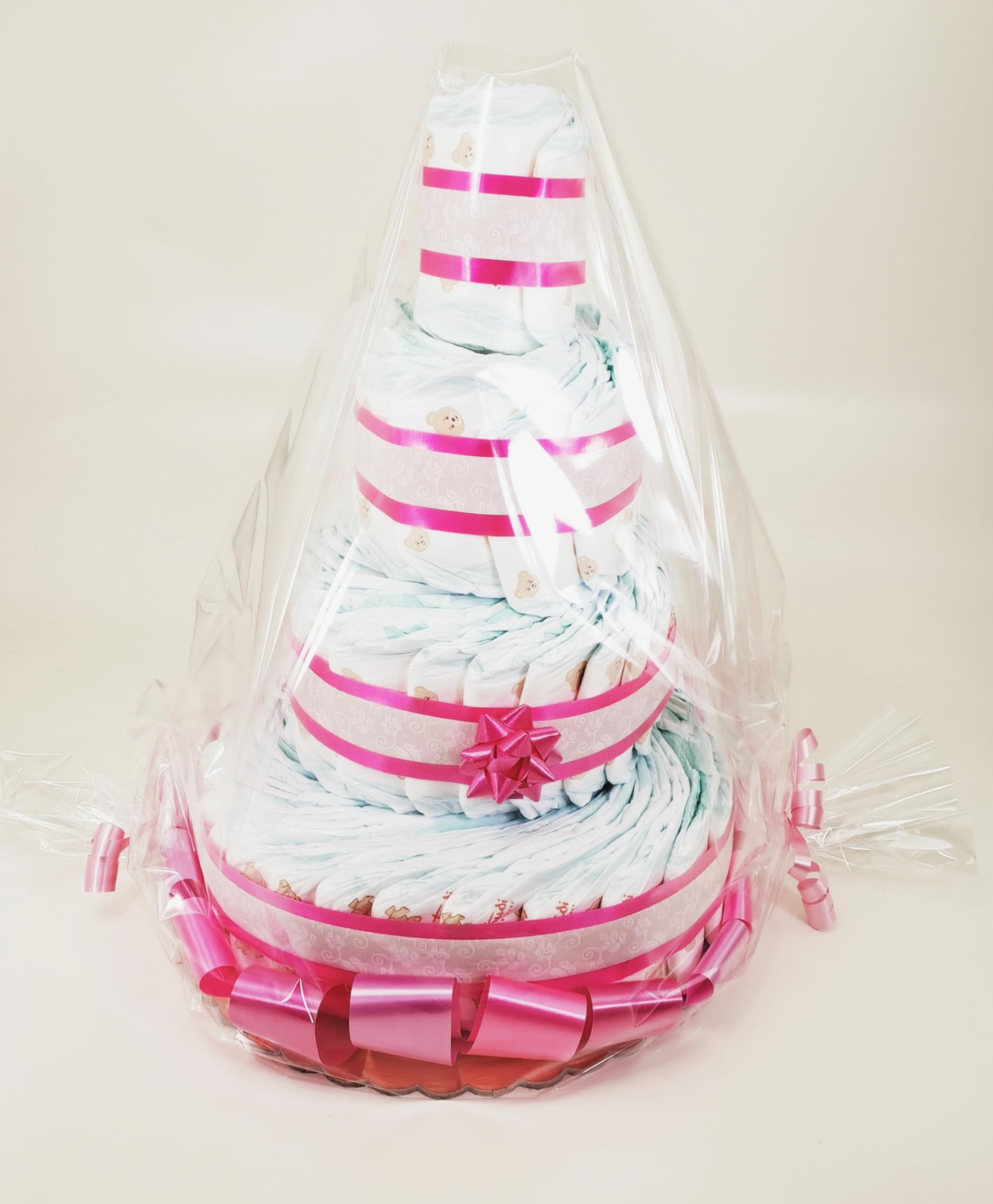 Torta di Pannolini 4 Piani Rosa