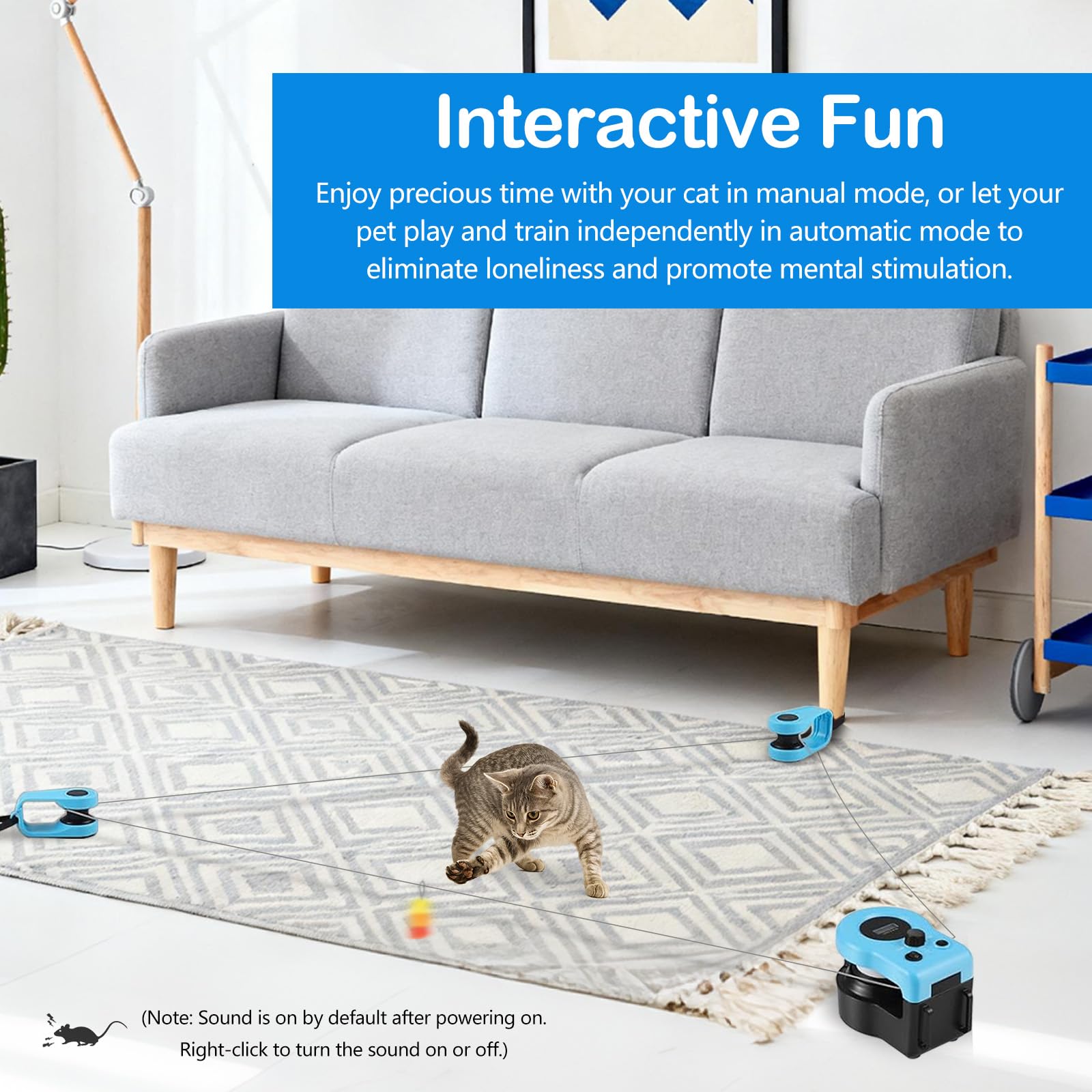 Katzenspielzeug, Selbstbeschäftigung Aufladbare Elektrisch Cat Toys Interaktives Intelligenzspielzeug Katzenspielzeug Satz für Katzen Automatisches/Ferngesteuertes Geschwindigkeit einstellbar
