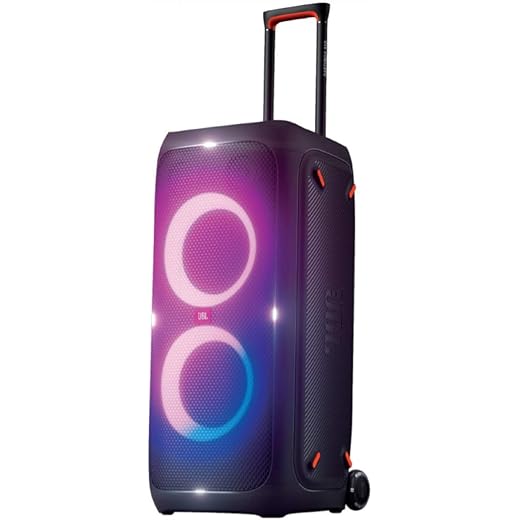 JBL Partybox 310 | Portable Bluetooth Party Speaker | 240W Monstrous Pro Sound | Dynamic Light Show | Backlit Panel | Telescopic Handle & Wheels | Guitar & Mic Support PartyBox App (Black)