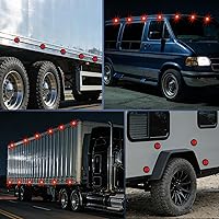 Vista 6 de Nilight Luz de marcador redonda de 2.5 pulgadas, 2 unidades, 13 luces LED rojas, montaje empotrado con ojal, coleta, cableado, cumple con DOT