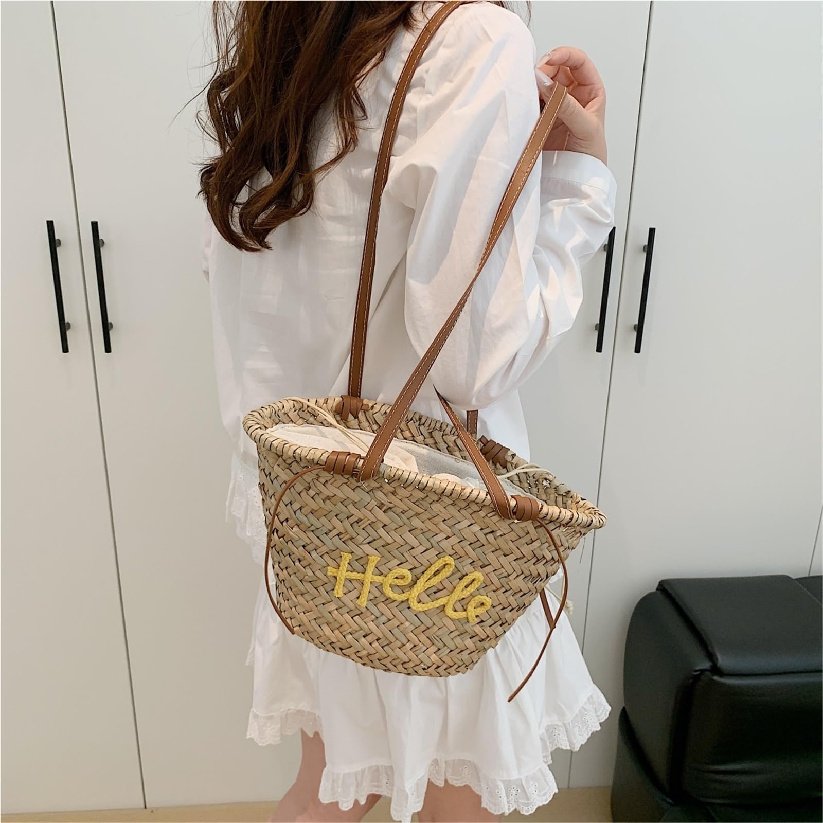 bolso mujer verano Bolsos de paja for mujer, bolsas mensajero hombro a la moda for, bolso playa tejido grande informal for