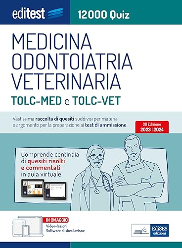 Test Medicina 2023: raccolta di 12.000 quiz per TOLC-MED e TOLC-VET. Con video-lezioni e simulatore in omaggio.