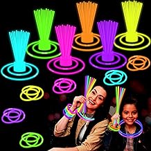 Glow Sticks Party Pack 8"-50, Light up Bracelets &amp; Necklaces Accessories for Kids, 250th Anniversary 4th of July Neon Glow in the Dark Party Favor Supplies Decoration for Camping Wedding Dance Parade