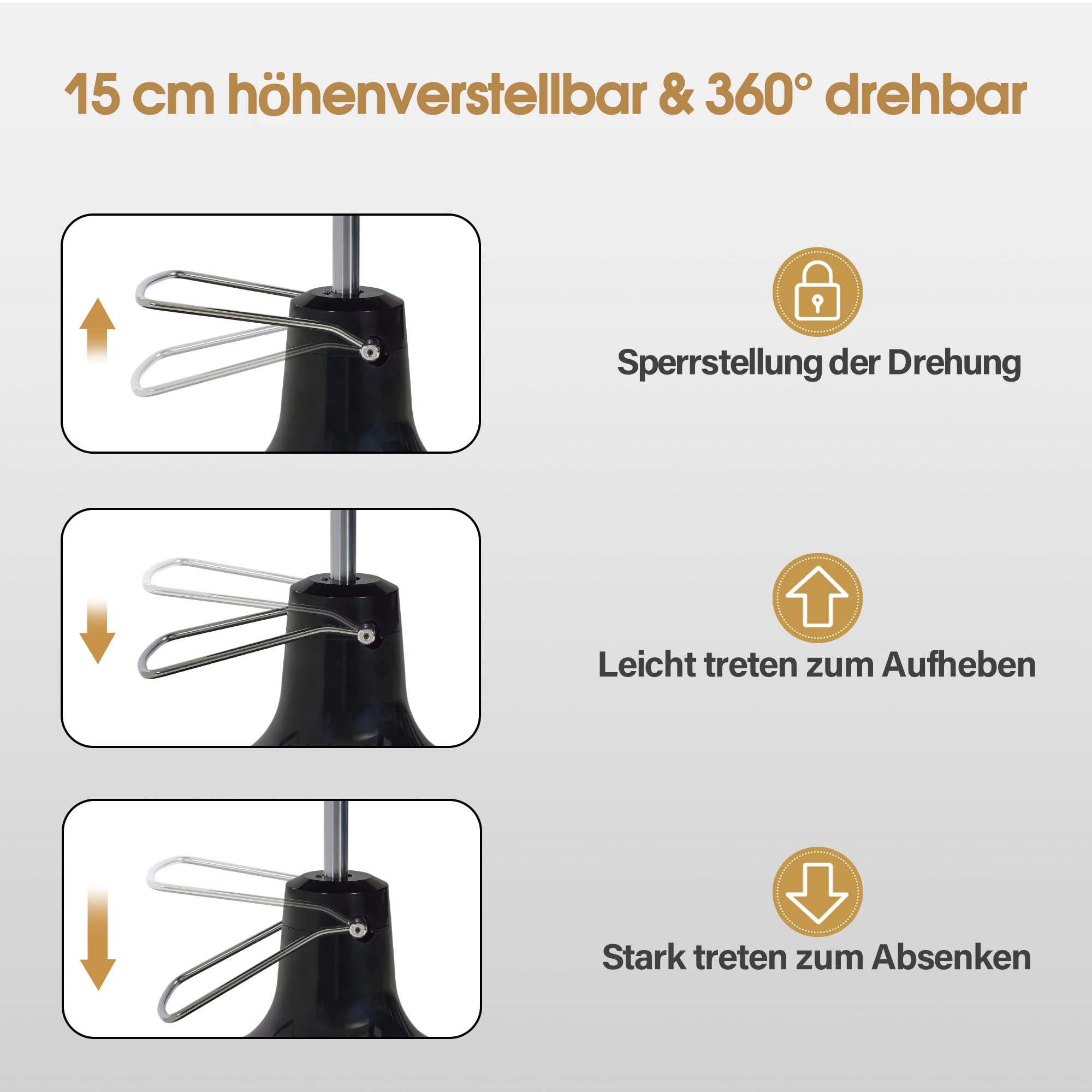 Barberpub Friseurstuhl mit Kopfstütze Kippbar, Friseureinrichtung mit Hydraulikpumpe 360° Drehbar, Höhenverstellbarer Bedienungsstuhl mit Vintage Stil, Barber Stuhl Kunstleder, 2933-F (Gold-Grün)