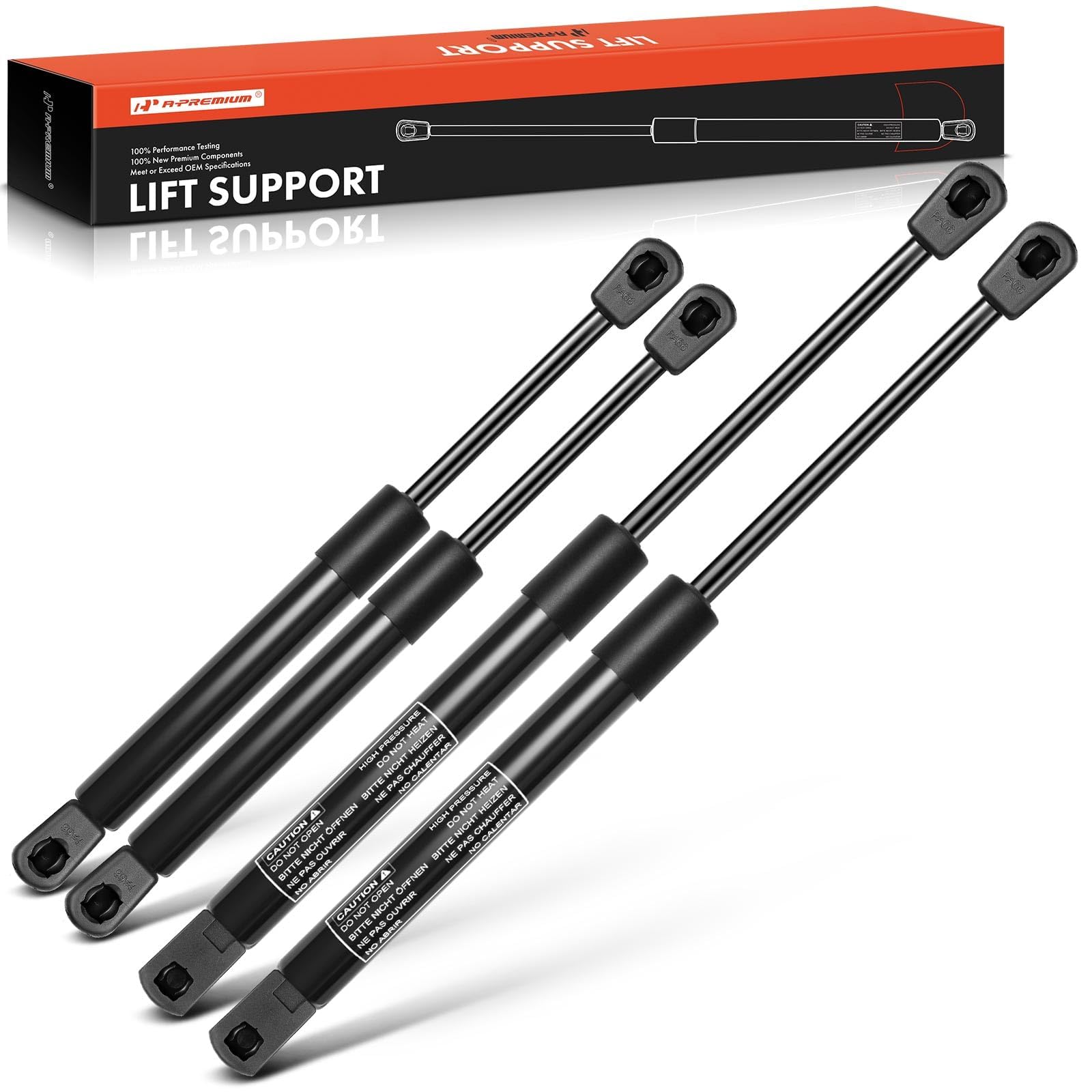 A-Premium Rear Window Liftgate Lift Supports Shocks Struts Compatible with Chevrolet, Cadillac and GMC Models - Suburban 1500 2500 Tahoe Yukon Escalade ESV EXT, 2000-2006 (4PC Set)