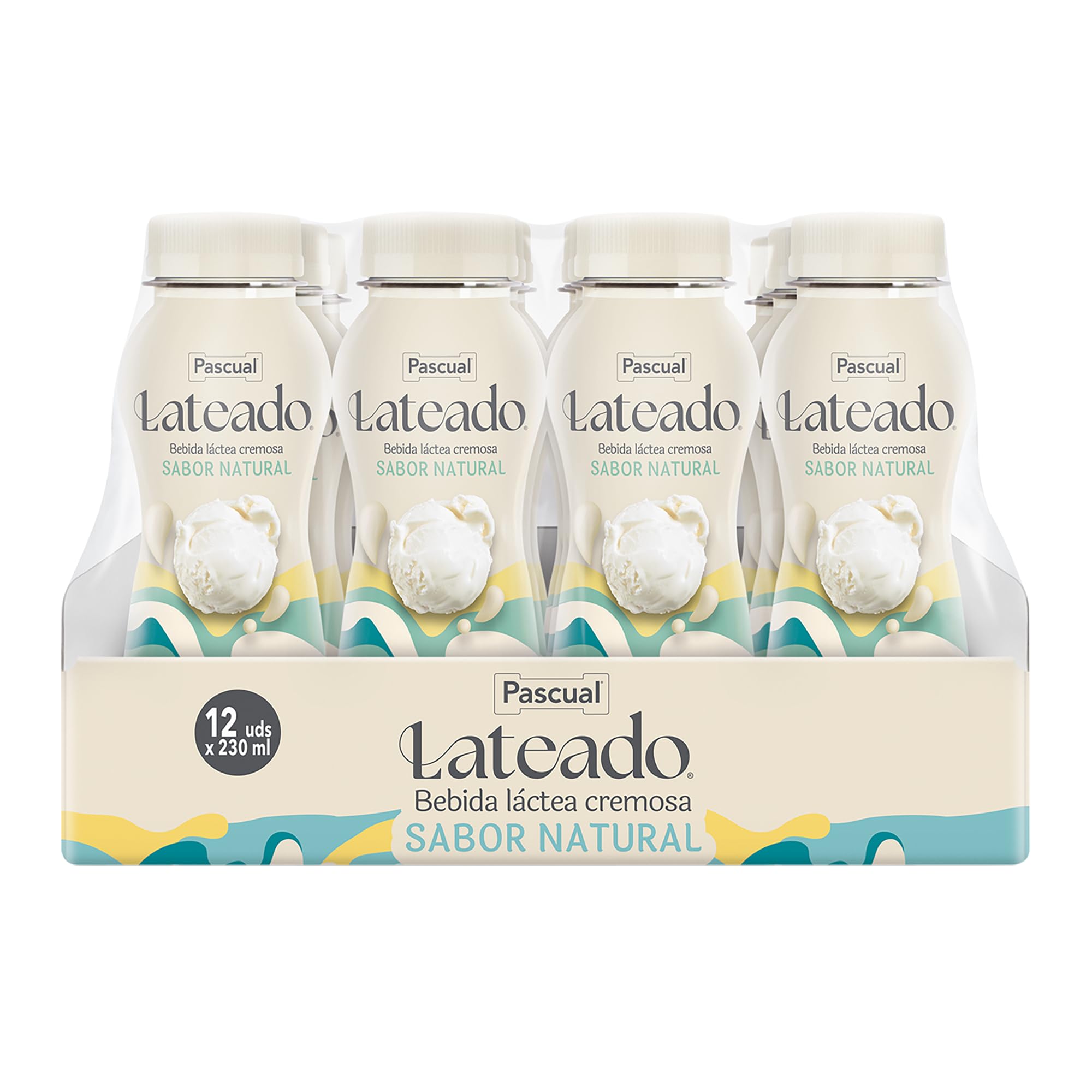Pascual Lateado - Batido Sabor Natural - Bebida Láctea Cremosa - Caja de 12 Briks de 230 ml