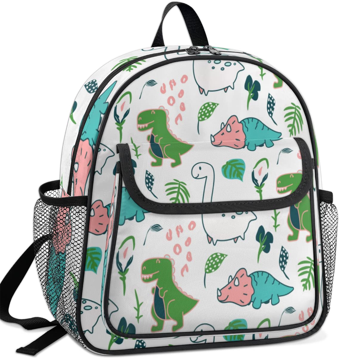 TropicalLife Słodkie Kawaii Dino dziecięce plecaki dla chłopców dziewczynek, zabawny dinozaur malucha lekki plecak do szkoły przedszkola torba na książki, wielobarwny