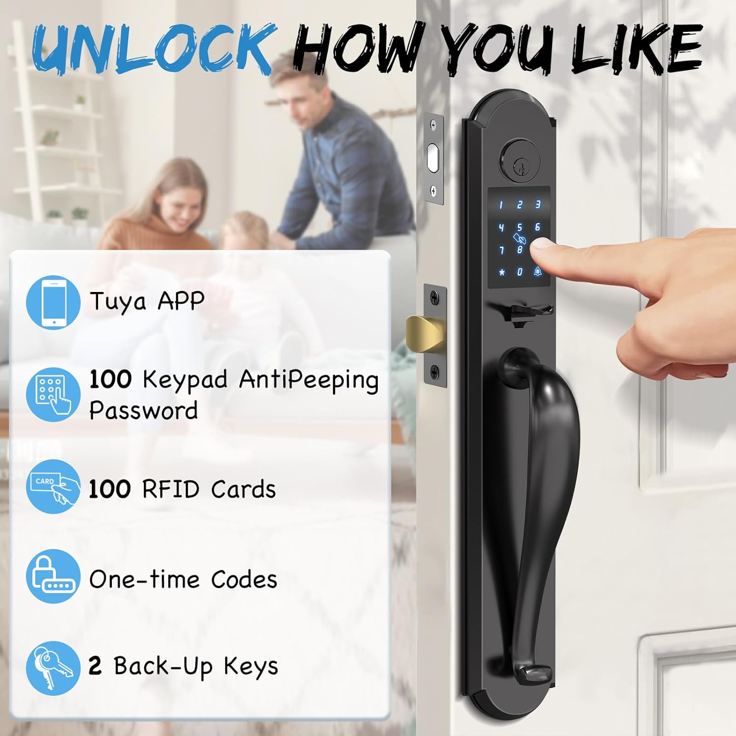 Multiple unlocking methods for Eseesmart Smart Lock