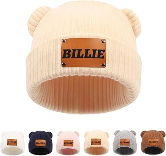 Personalized Name Newborn Beanie Hat, Custom Warm Newborn Hats, Personalized Winter Knit Hats for Infant Baby