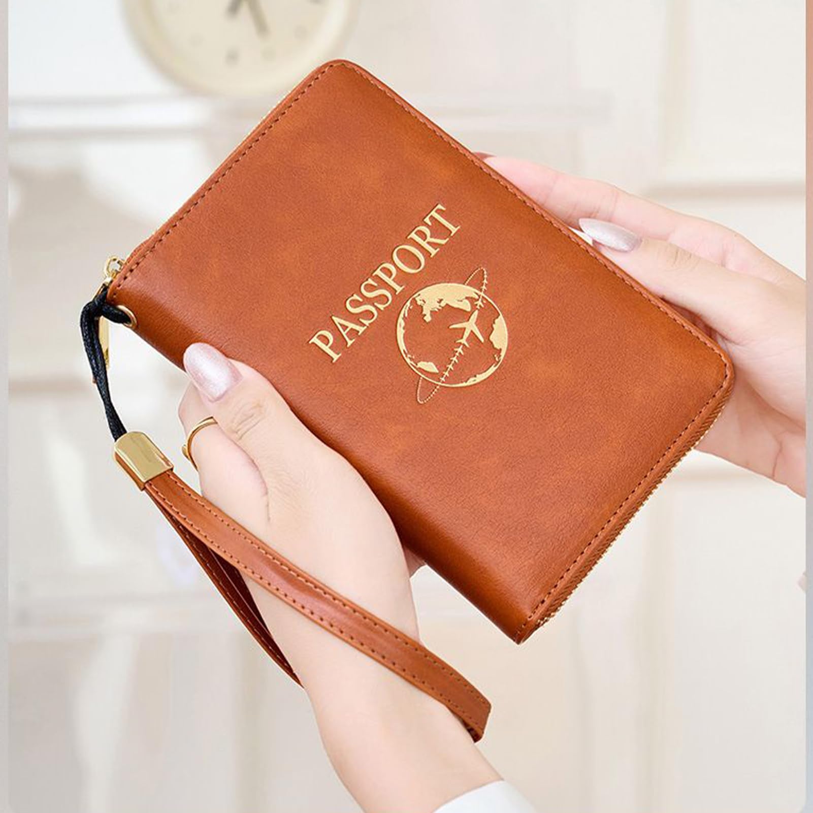 Soporte para Pasaporte para Viajes, Organizador Impermeable con múltiples