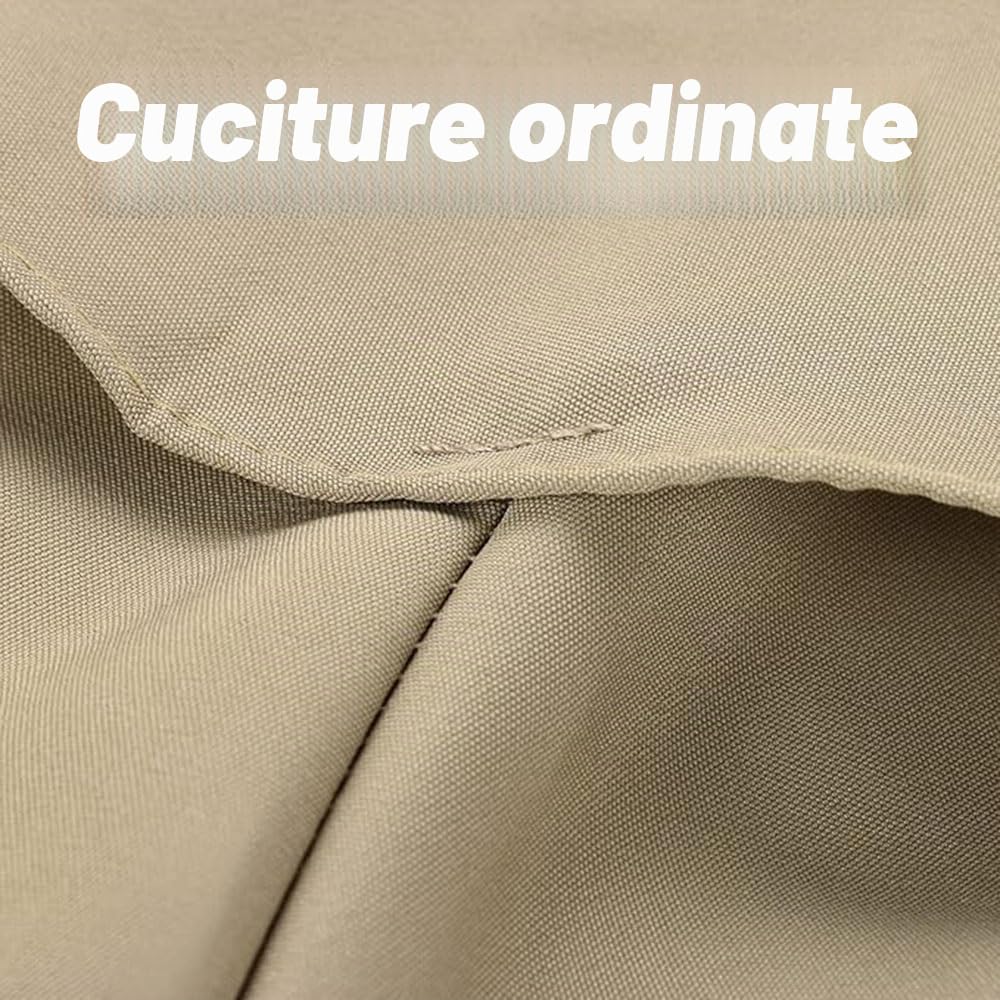 Ombrello rettangolare da giardino 300 x 400 cm Tenda parasole di ricambio per ombrellone a sbalzo 8 doghe, tessuto di ricambio per ombrellone da tavolo (beige, 4x3m (13x9,8 piedi