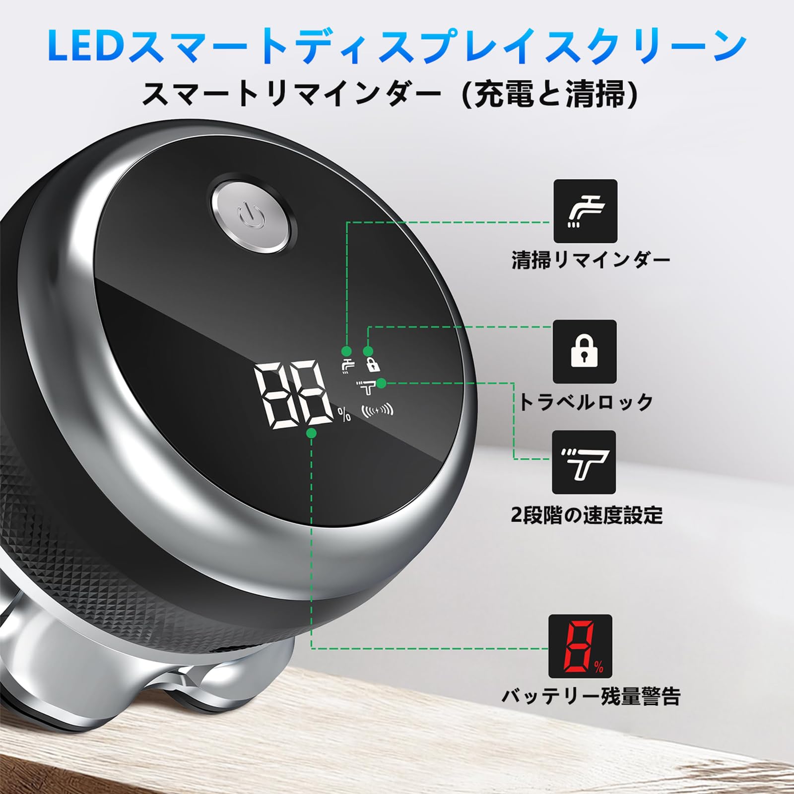 Amazon | スキンヘッド用シェーバー 7Dスキンヘッド マグネット着脱式
