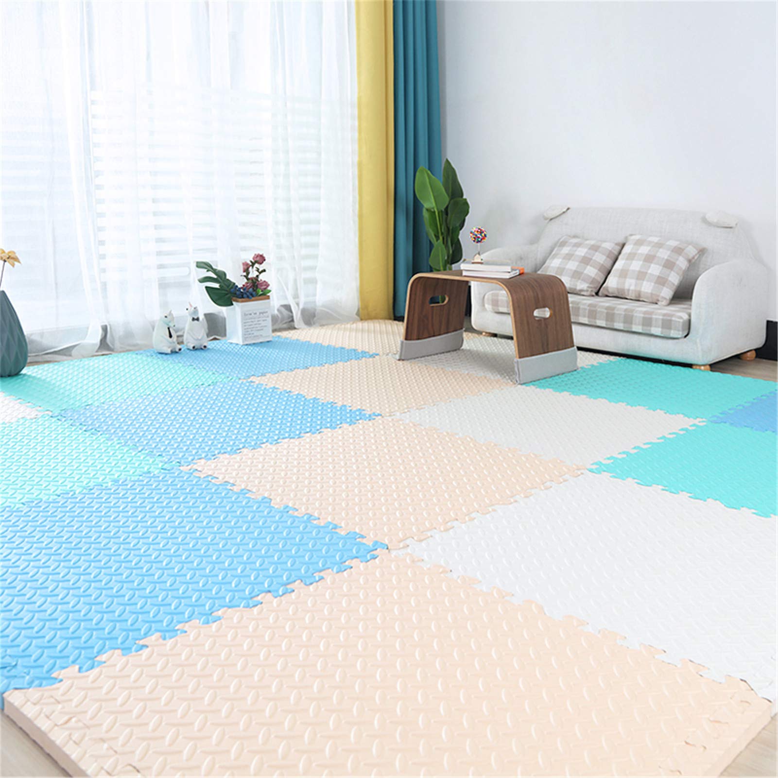 Tappetino Gioco per Bambini in Schiuma Ad Incastro, Tappetini da Gioco Puzzle per Bambini Adatto per Area Giochi per Bambini Soggiorno Camera da Letto Palestra,C,4