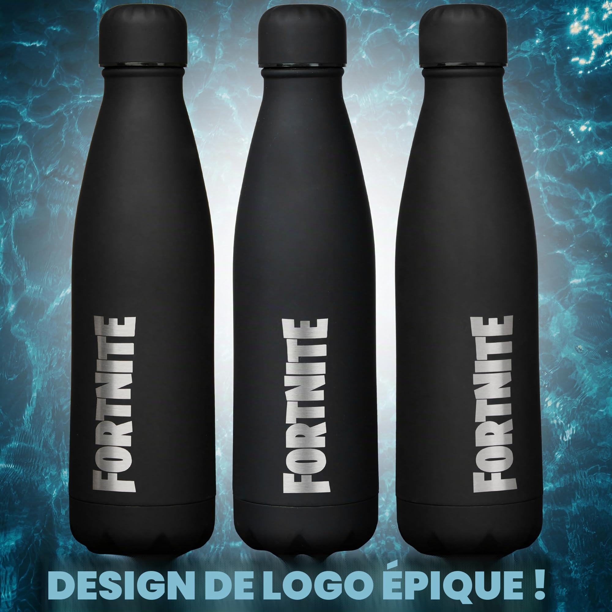 Fortnite Gourde Isotherme 600 ml Ado et Adulte, Gourde Inox Sans BPA, Bouteille Métal, Ecologique Emballage, Gaming Merchandise, Idée Cadeau pour Gamer