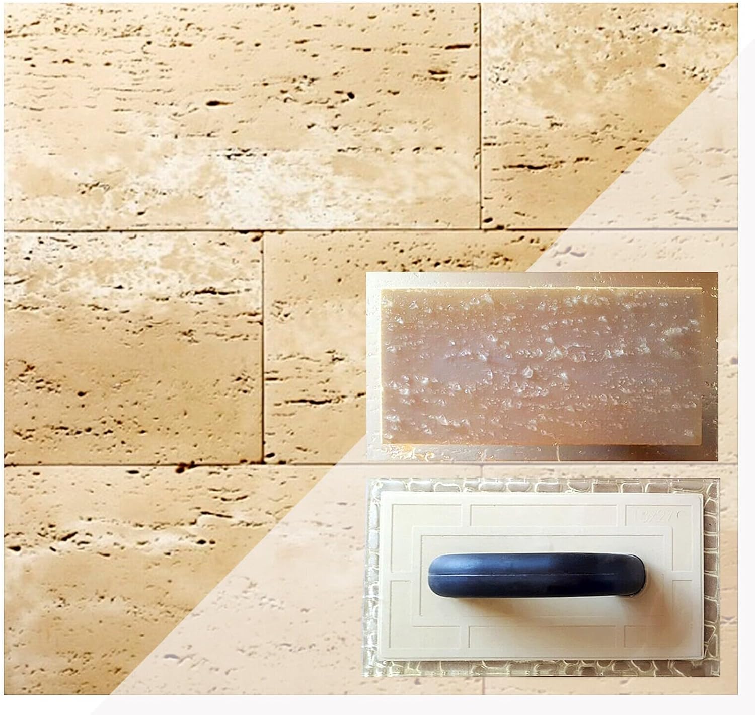 Polyurethane Stencil Travertine, Vertical Stamp for Decorative Finishing on Concrete and Plaster, Imprint Texture 11.81 x 5.9 x 0.19 Inch